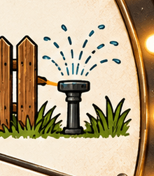Fence and sprinkler line clearing icon
